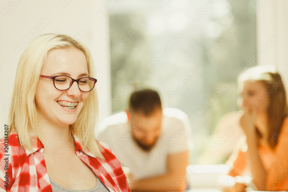 Fototapeta premium Woman being proud of teamwork