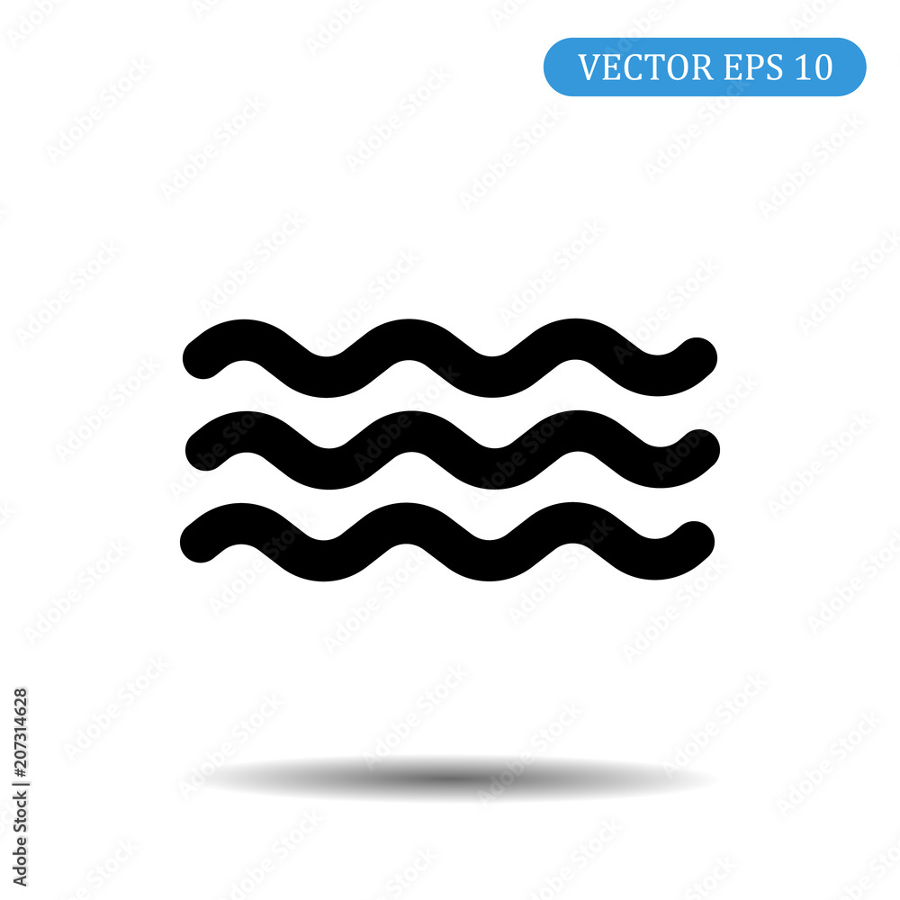 Wave icon. Vector illustration in flat style. Wave icon. Vector illustration in flat style.