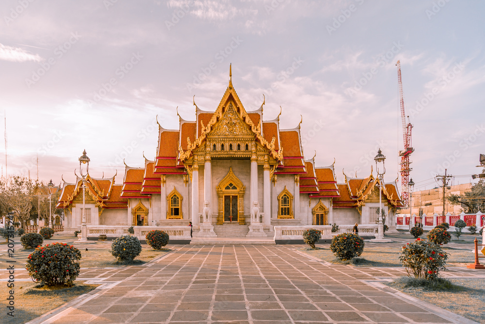 Marble temple one of popular temple in Thailand Marble temple one of popular temple in Thailand