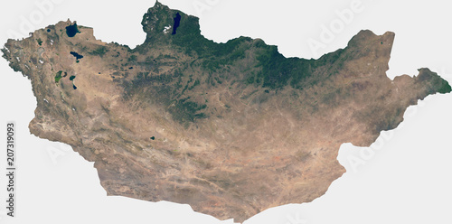 Large (27 MP) satellite image of Mongolia. Country photo from space. Isolated imagery of Mongolia. Elements of this image furnished by NASA. photo