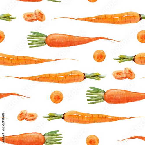 Watercolor carrot pattern