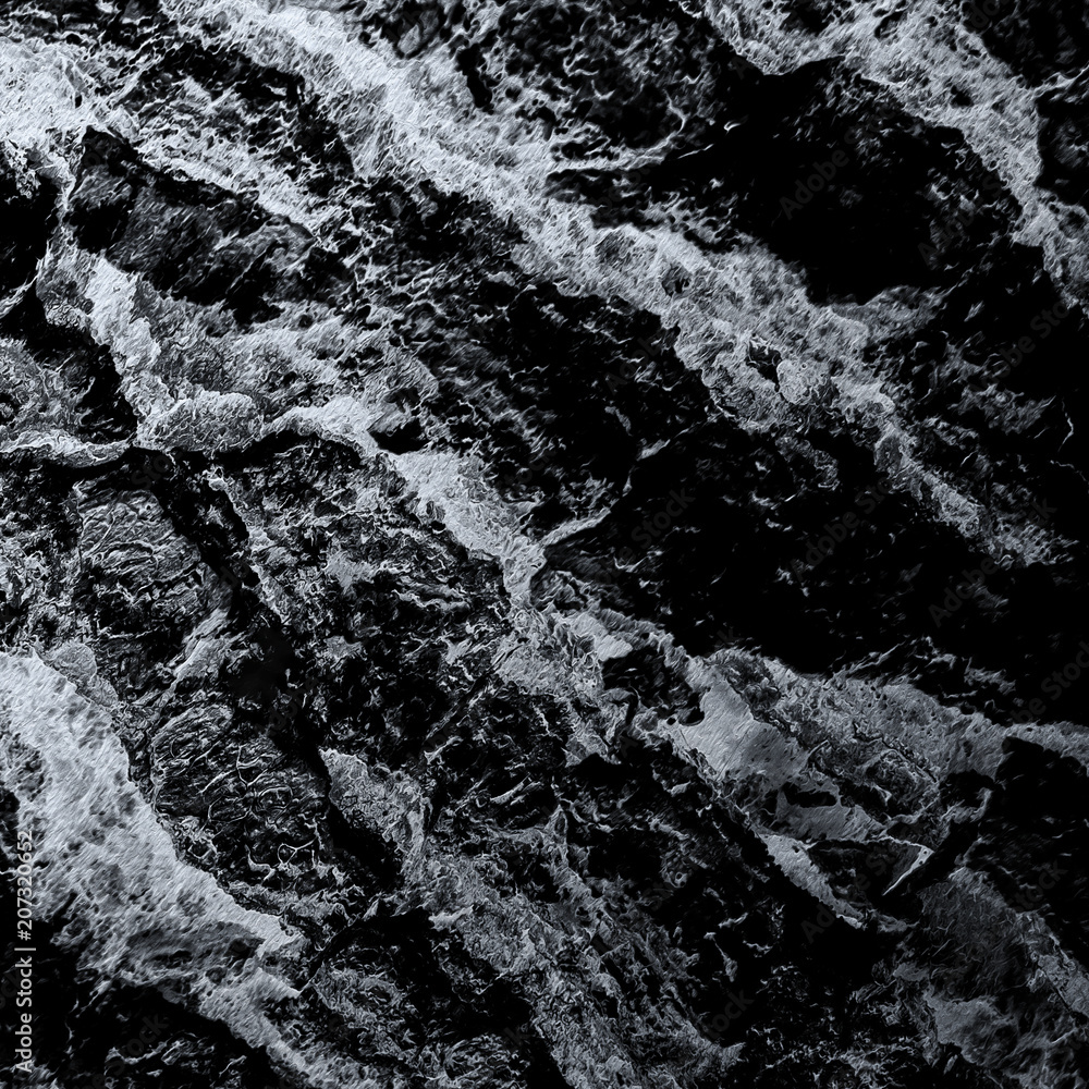 Sea waves in black and white
