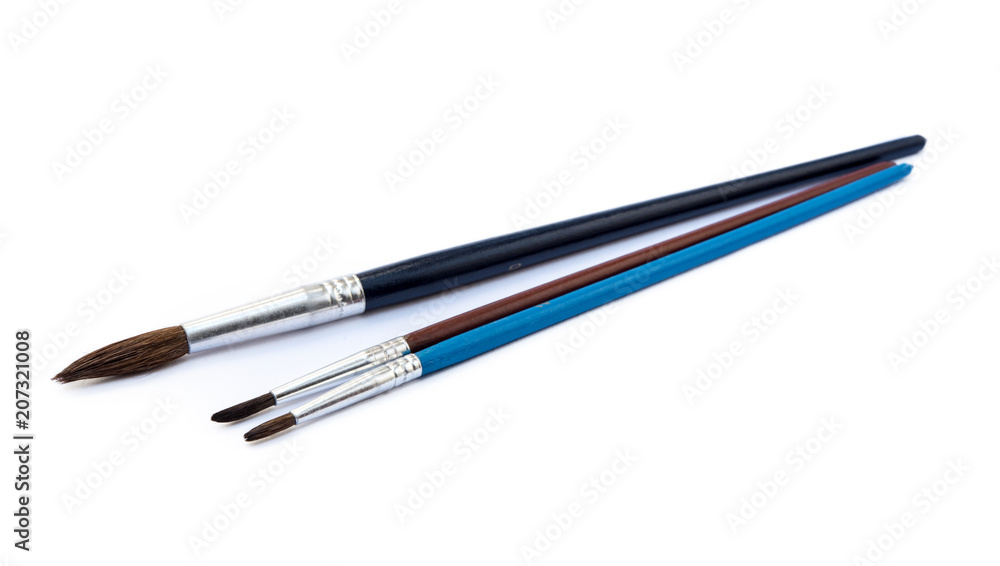 Set of paint brushes isolated on a white background Set of paint brushes isolated on a white background