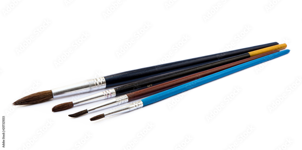 Set of paint brushes isolated on a white background Set of paint brushes isolated on a white background