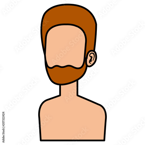 young man shirtless avatar character vector illustration design