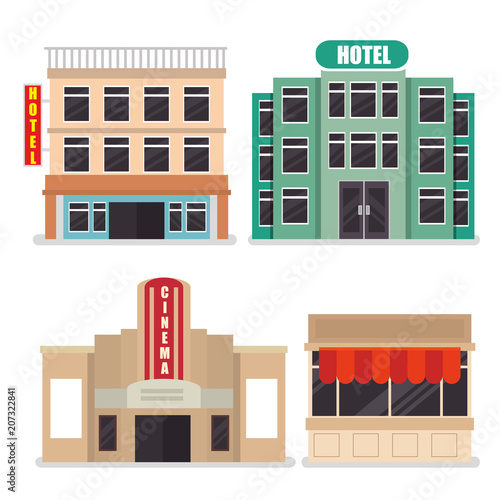 Fototapeta Naklejka Na Ścianę i Meble -  cityscape buildings scene icons vector illustration design