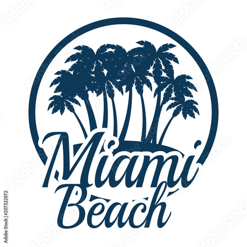 miami beach california seal vector illustration design