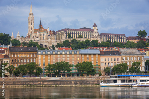 Budapest riverfront in the morning