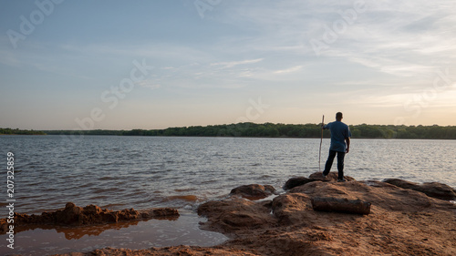 self reflections overlooking lake 