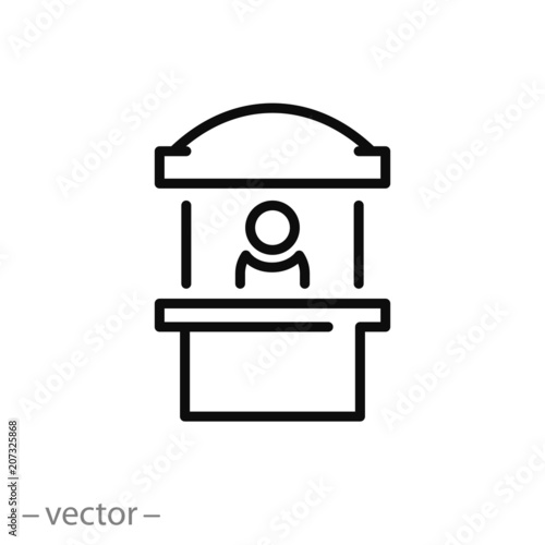 Sales booth, stand icon, line sign - vector illustration eps10
