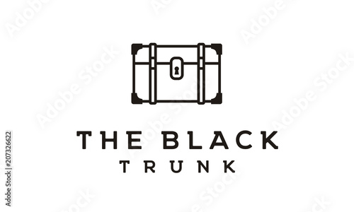 Minimalist Vintage Trunk Suitcase for Travel Hotel Vacation Holiday Agency logo design inspiration