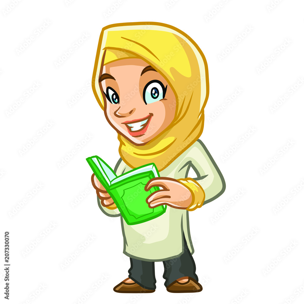 Muslimah Ramadan Mascot Design Vector Muslimah Ramadan Mascot Design Vector