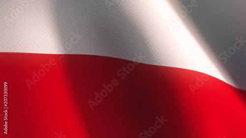 Powiewająca na wietrze polska flaga photo