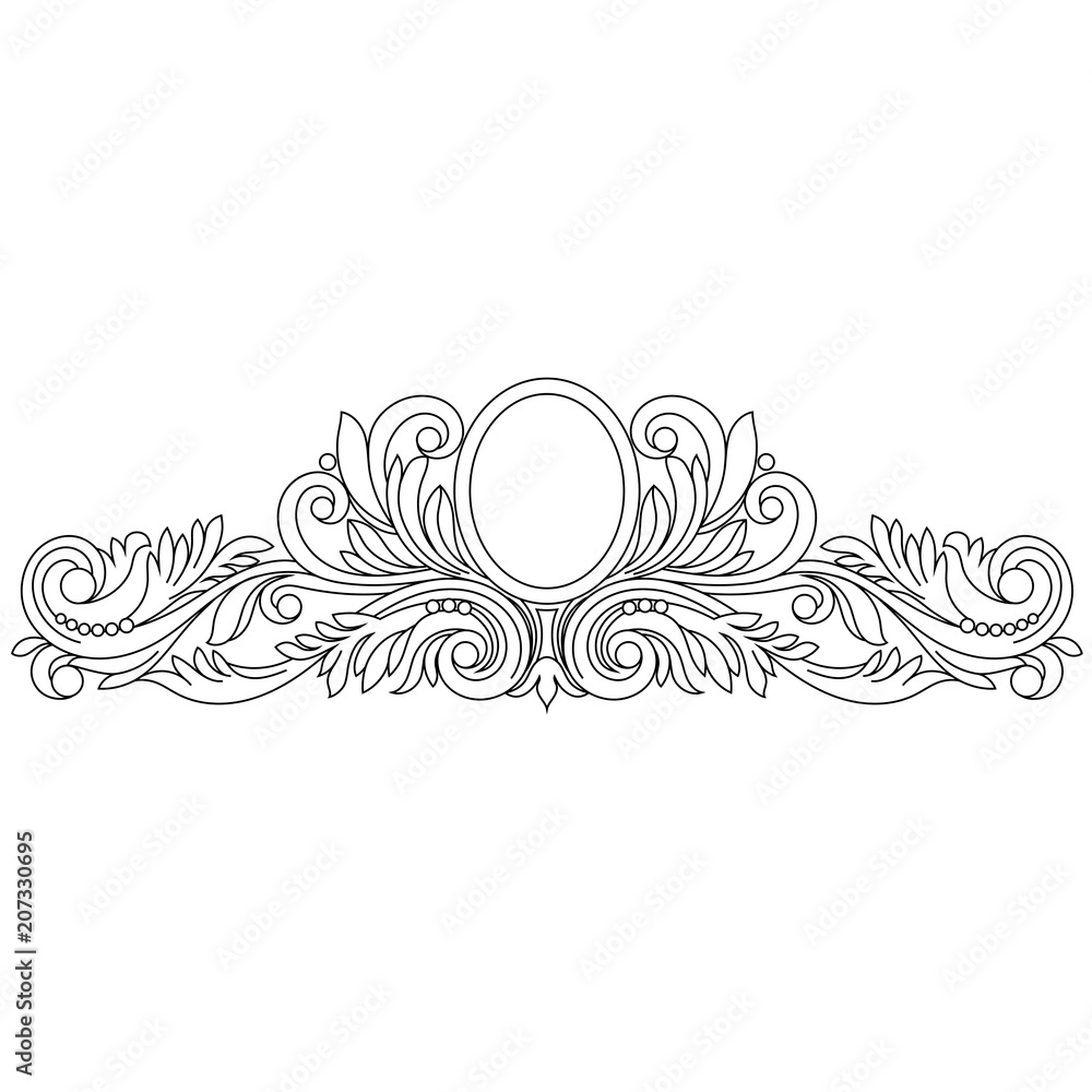 Vintage baroque ornament, corner. Retro pattern antique style acanthus. Decorative design element filigree calligraphy vector. - stock vector