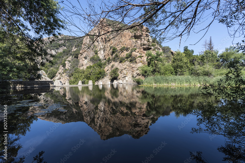 Century Lake and dam at Malibu Creek State Park in the Santa Monica Mountains near Los Angeles, California. Century Lake and dam at Malibu Creek State Park in the Santa Monica Mountains near Los Angeles, California.