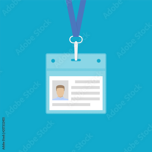 Identification card, badge. Flat design style. Vector illustrati © smastepanov2012