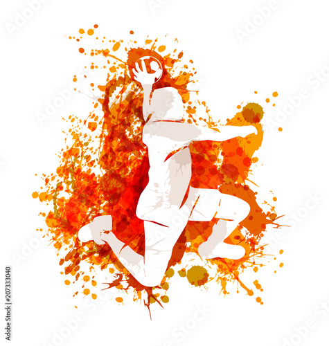 Vector illustration of a handball player