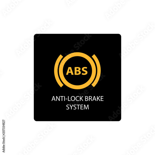 warning dashboard car icon, anti-lock brake system