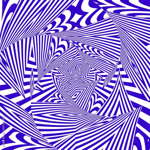 Hypnotic Stripe Shapes Illustration Vector 