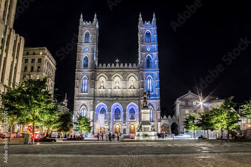 Montreal Notre Dame by night