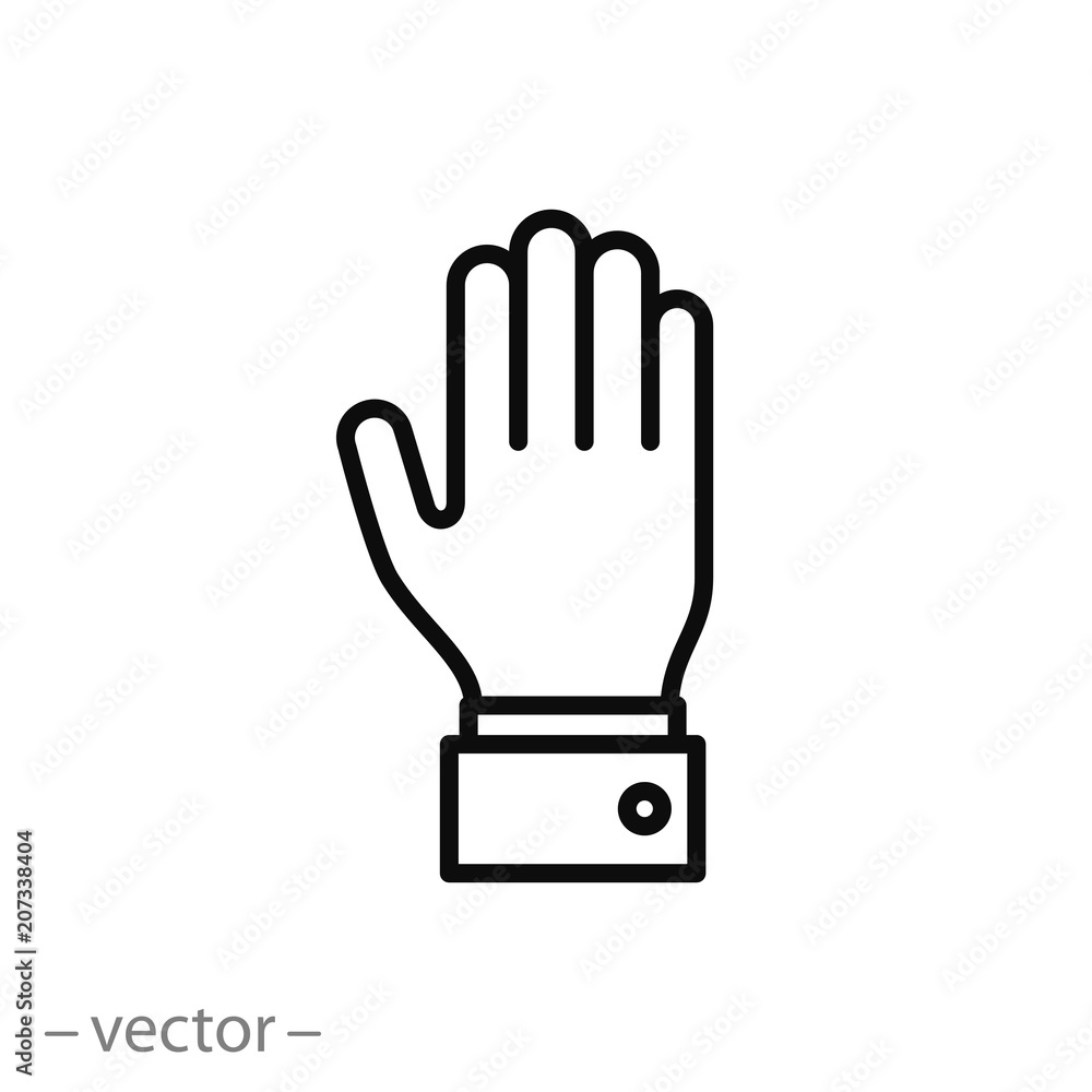 hand up icon - line sign, vector illustration eps10 hand up icon - line sign, vector illustration eps10