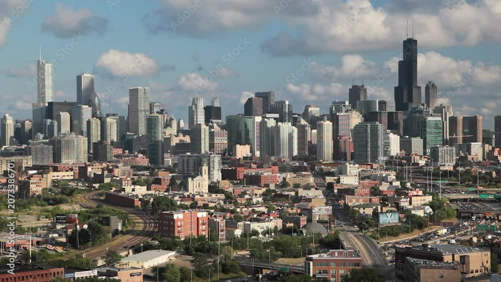 USA, Illinois, Chicago, Elevated view over the City skyline USA, Illinois, Chicago, Elevated view over the City skyline