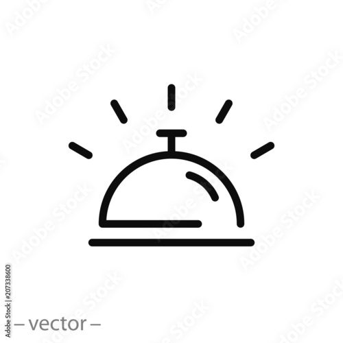hotel bell sign, line icon - vector illustration eps10