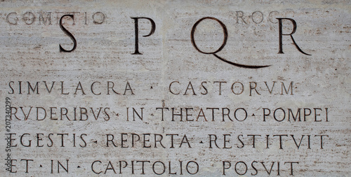 Photography SPQR Rome inscriptions