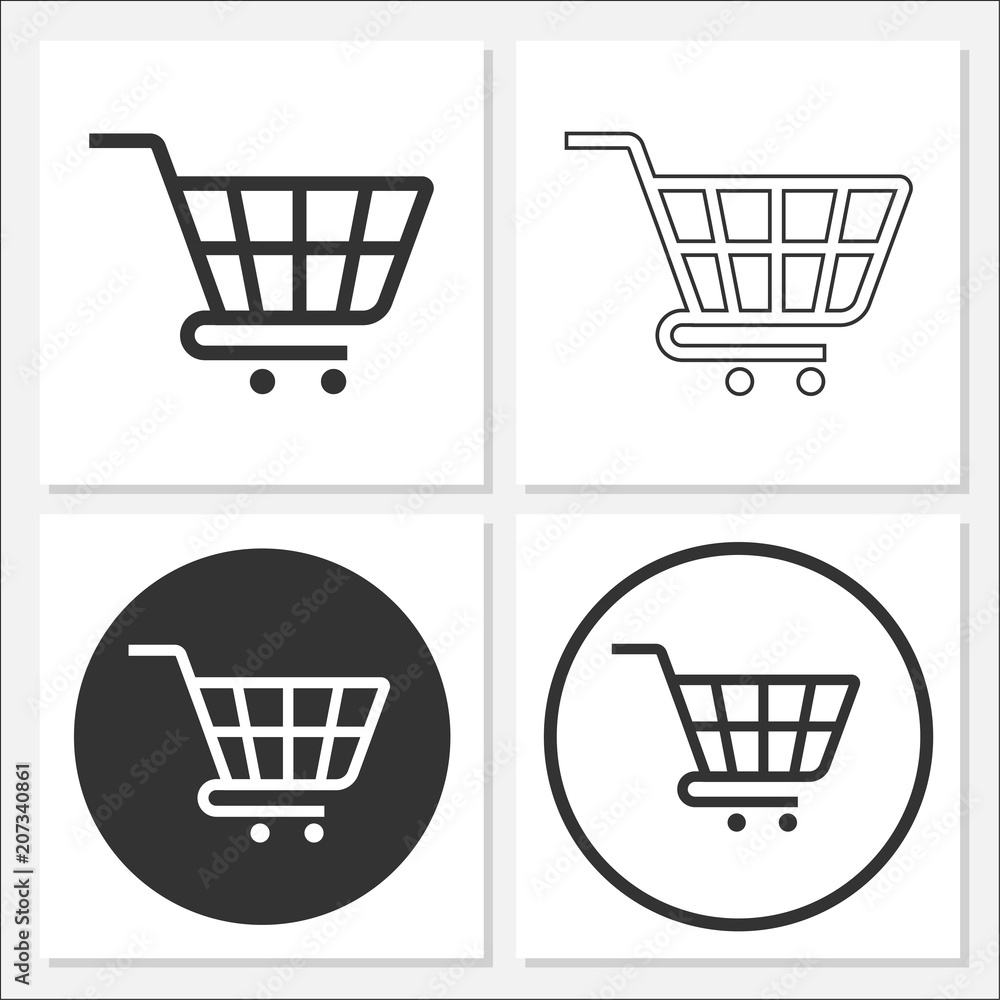 Shopping Cart Icon Set Vector Design