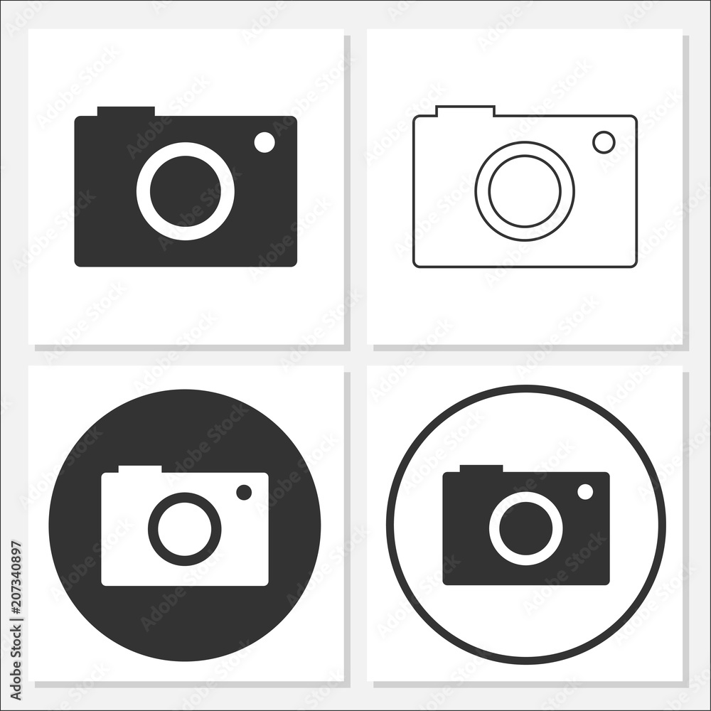 Camera Icon Set Vector Design Camera Icon Set Vector Design