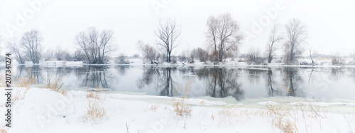 winter river panorama