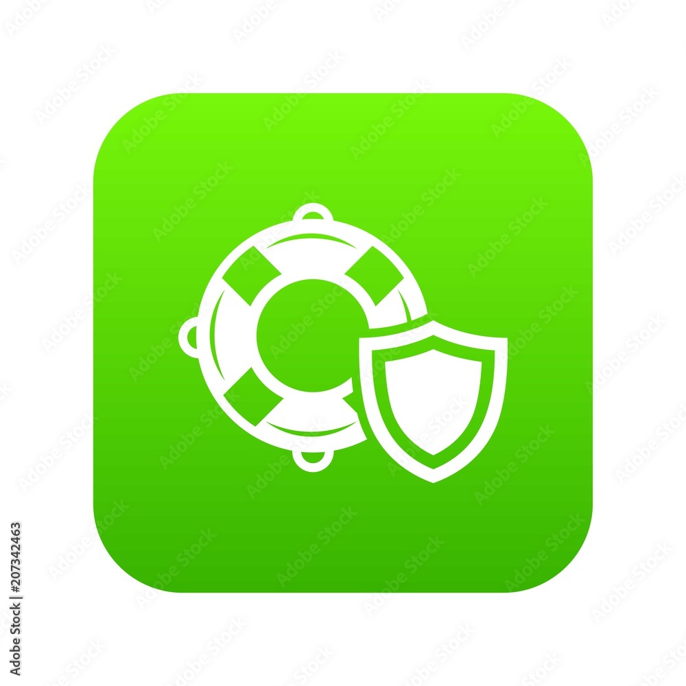 Lifeguard protection icon green vector isolated on white background Lifeguard protection icon green vector isolated on white background