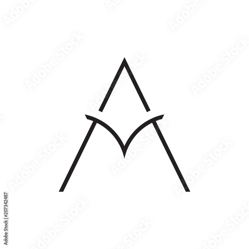 AM, MA letter with eagle beak logo