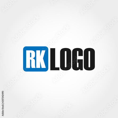 Initial Letter RK Logo Vector Design