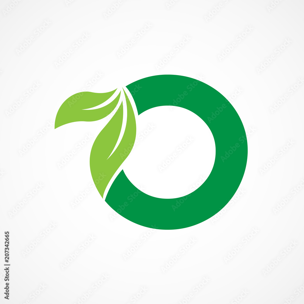 Letter O Leaf Logo Vector Design Letter O Leaf Logo Vector Design