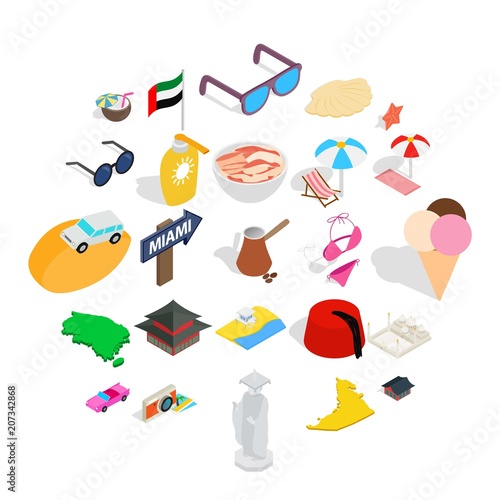 Social behavior icons set. Isometric set of 25 social behavior vector icons for web isolated on white background