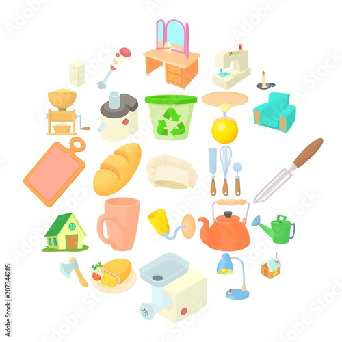 Homeliness icons set. Cartoon set of 25 homeliness vector icons for web isolated on white background