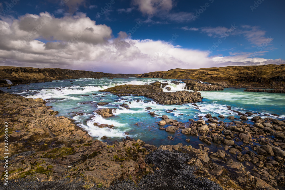 Urridafoss - May 04, 2018: Urridafoss waterfall, Iceland Urridafoss - May 04, 2018: Urridafoss waterfall, Iceland