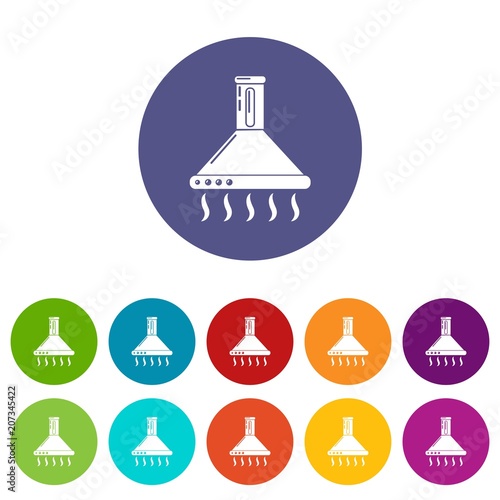 Exhaust icons color set vector for any web design on white background