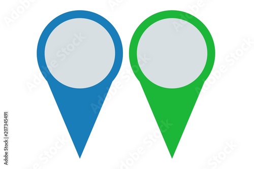 Indicadores de una localización en un mapa.