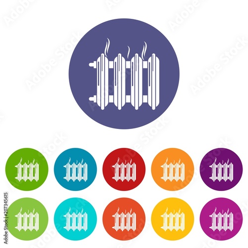 Cast-iron battery icons color set vector for any web design on white background