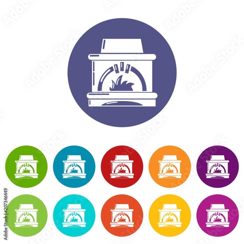 Blast furnace icons color set vector for any web design on white background