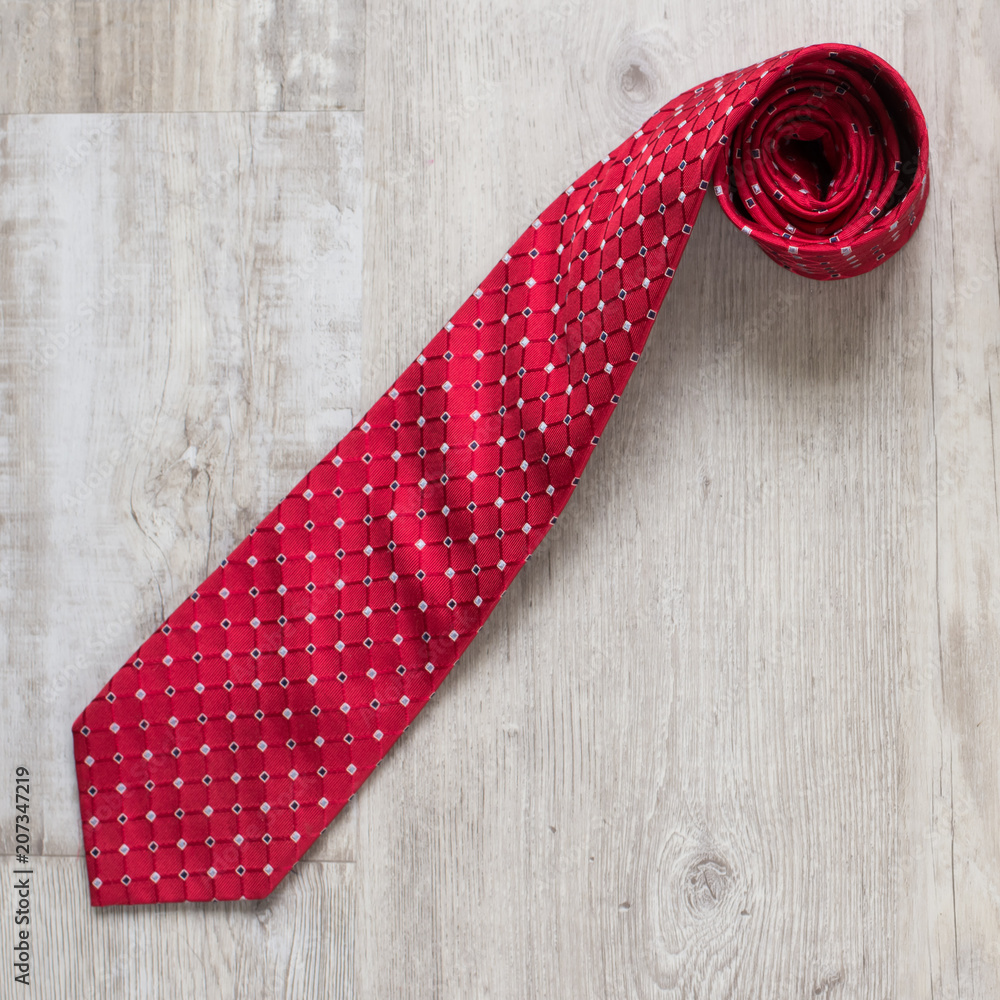 Red Tie on Grey Background Red Tie on Grey Background