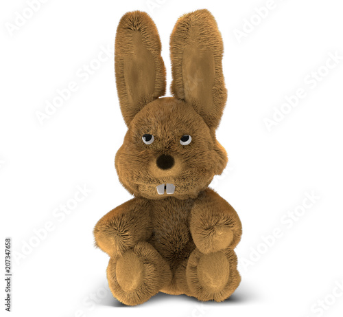 unhappy not amused stressed easter bunny 3d rendering © wetzkaz