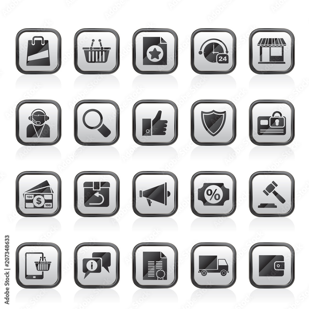 commerce and shopping icons - vector icon set commerce and shopping icons - vector icon set