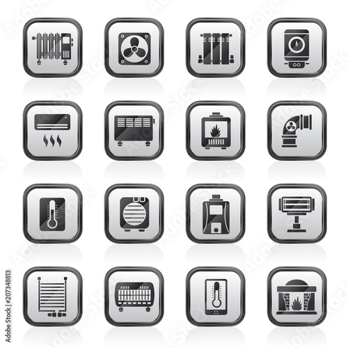 Home Heating appliances icons - vector icon set