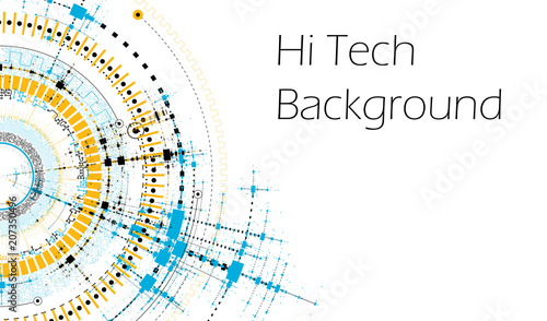Vector HiTech Background - Technology Diagram Concept - Vector Graphic Template 

