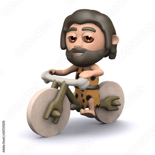 Vector 3d Caveman biker