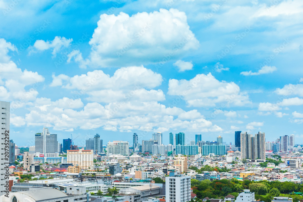 Naklejka premium High angle view of building in Bangkok