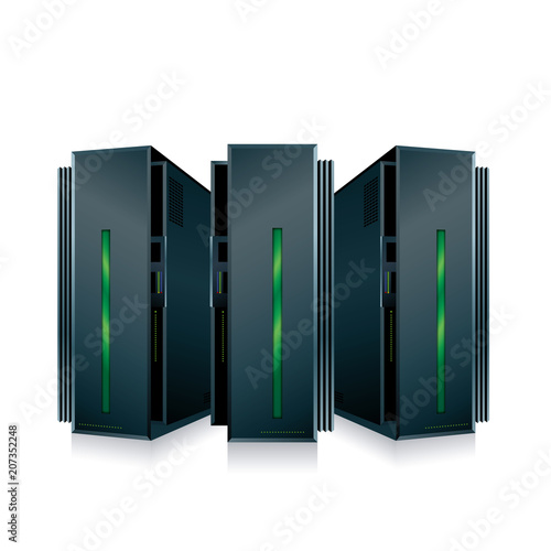 Vector drawn web server, isolated on white background.